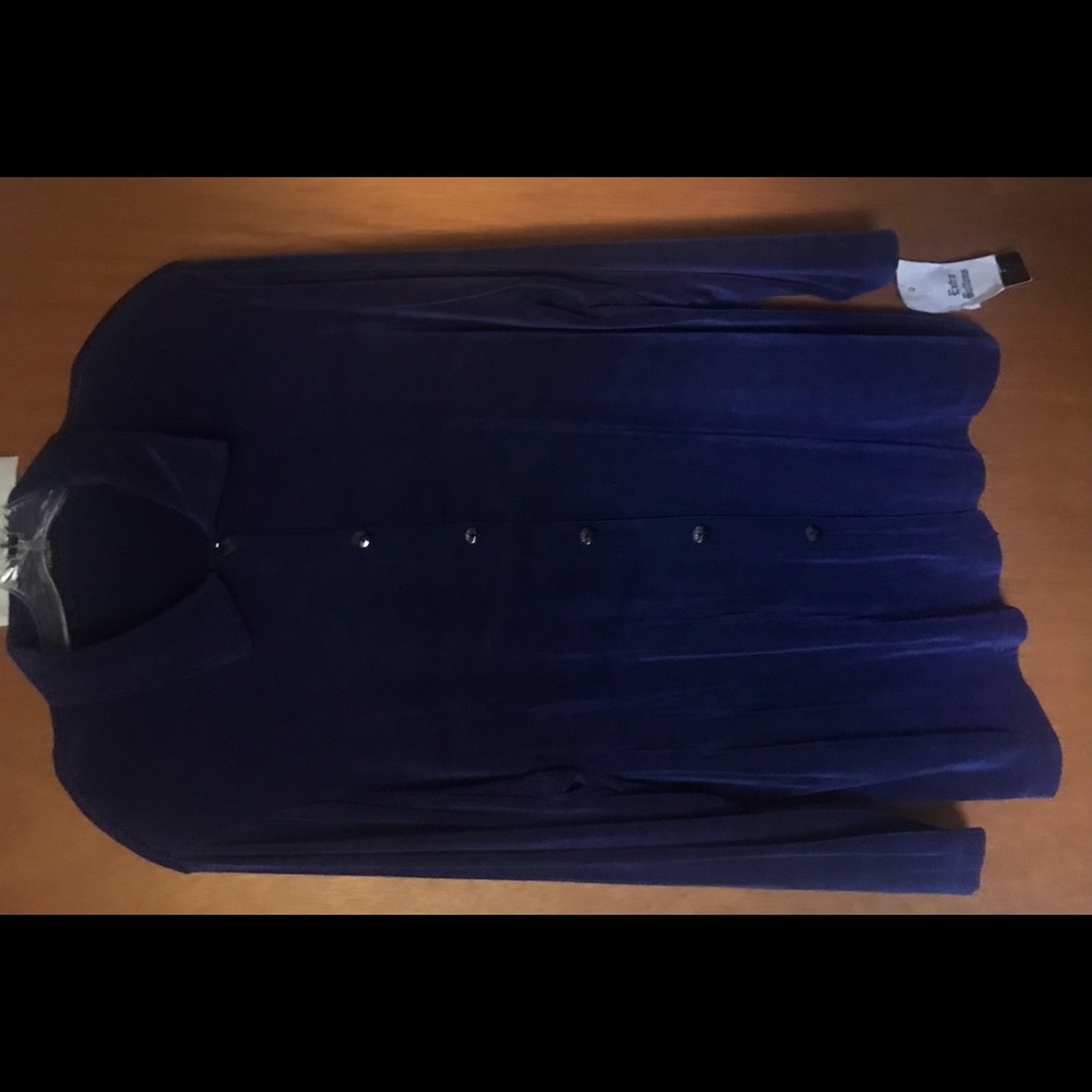 New Blue Vikki Vi Top Button Down 1X Maternity made in USA